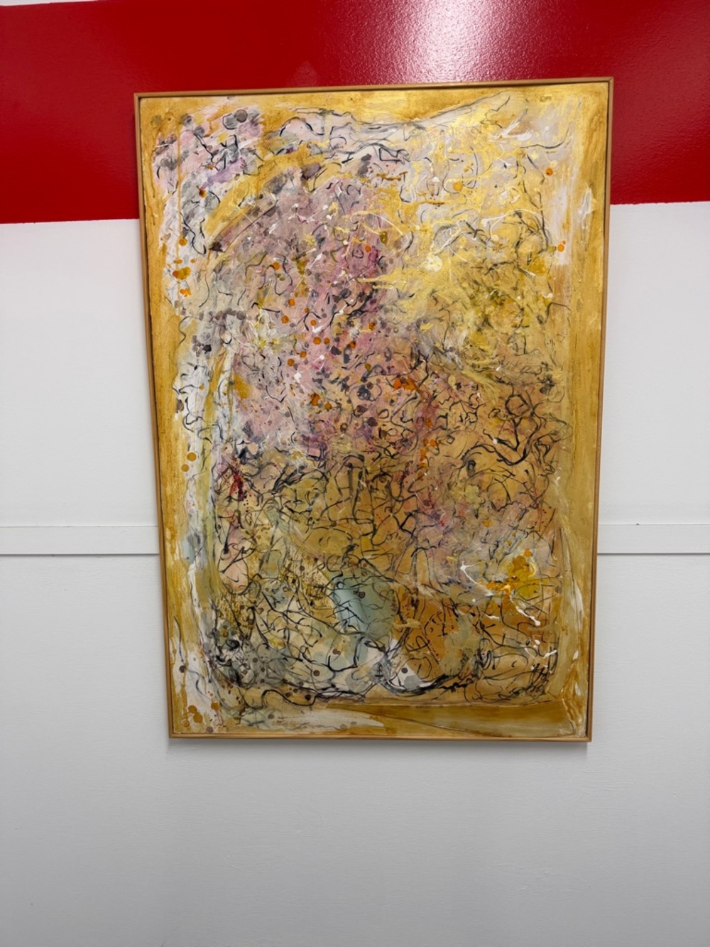 Original Raquel Montilla Higgins Abstract Painting Framed Wood No Signed